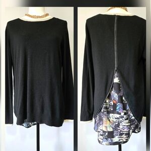 FOIL NEW ZEALAND Wool Blend Top With Back Zip, Peekaboo Blouse. Size Medium